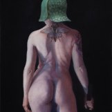 "Standing Female Nude" Oil on Linen 14"x11"