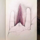 Erotica Sketch with Colored Pencil